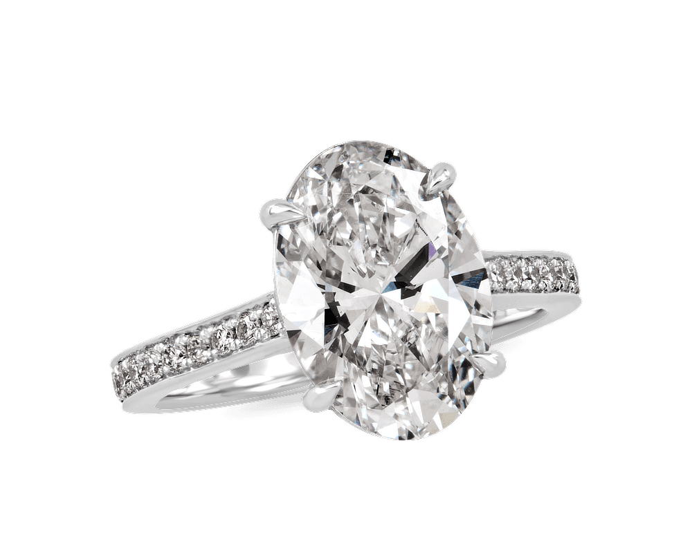 The Evelyn Pave Solitaire with Hidden Halo